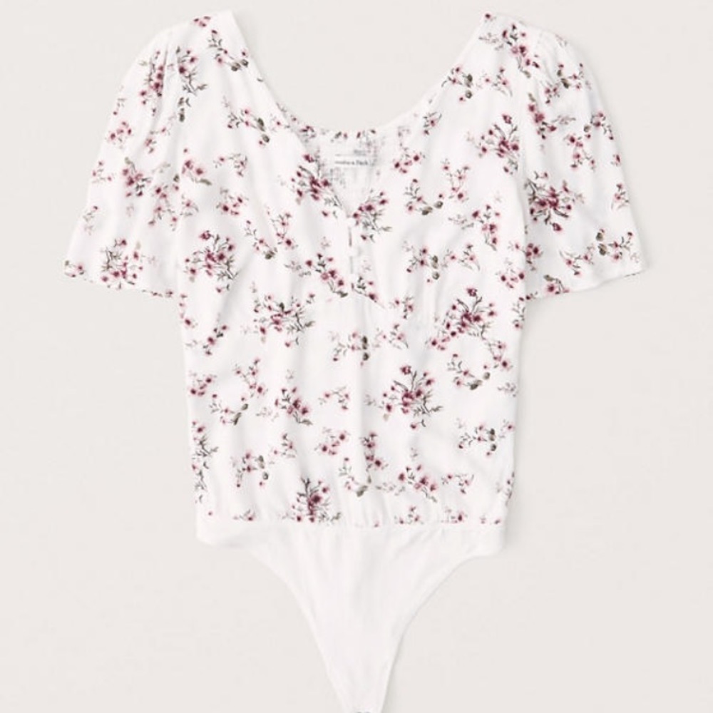 [A&F] Puff-sleeve Bodysuit